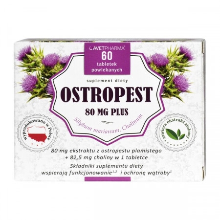 Ostropest 80 mg Plus, tabletki powlekane, wątroba 60 szt.