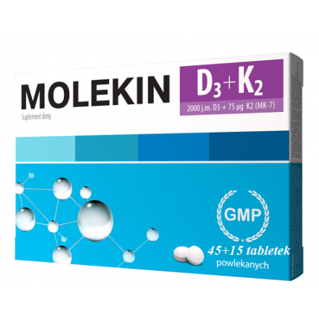 MOLEKIN D3+K2 45 tabletek + 15 tabletek