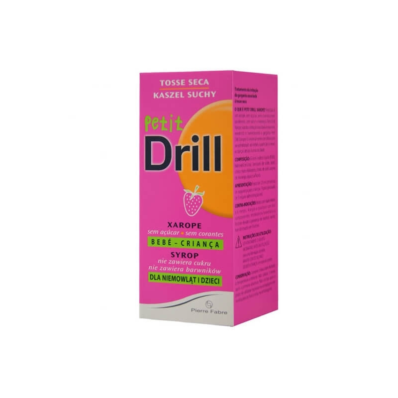 Petit Drill, syrop na kaszel suchy dla dzieci i niemowląt, smak truskawkowy, 125 ml