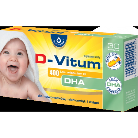 D-Vitum DHA Witamina D 400 j.m. + DHA, 30 kapsułek twist-off