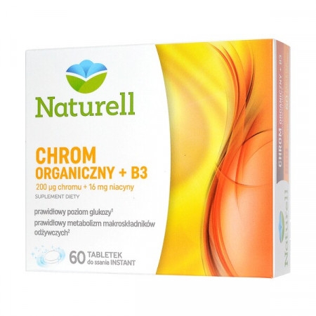 Naturell Chrom Organiczny + B3, tabletki do ssania, 60 szt.