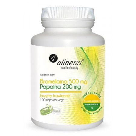 ALINESS Bromelaina 500 mg, Papaina 200 mg - 100 kaps.