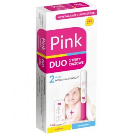 Domowe Laboratorium Pink Duo test ciążowy płytkowy +