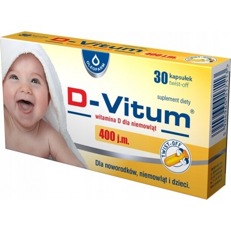 D-Vitum Witamina D dla niemowląt 400 j.m. 30 kapsułek twist-off