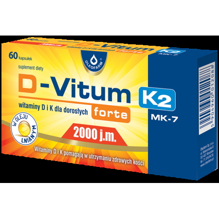 D-Vitum forte Witamina D 2000 j.m. +K2 MK-7 60 kapsułek