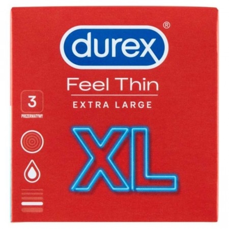 DUREX FEEL THIN XL prezerwatywy, 3 szt.