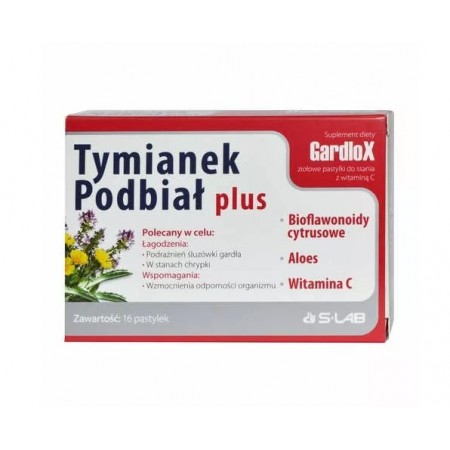 GARDLOX Tymianek i Podbiał Plus pastylki do ssania - 16 pastyl.