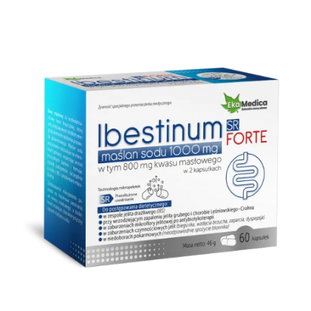 Maślan Sodu 1000 mg Ibestinum Forte SR kapsułki - 60 kaps.