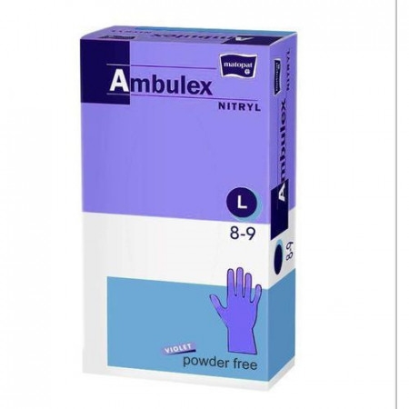 Ambulex rękawice nitrylowe violet L, niejałowe, niepudrowane