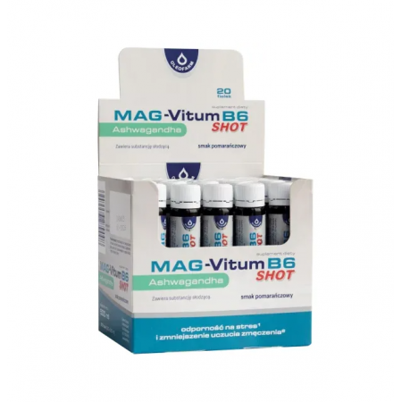 Mag-Vitum B6 Ashwagandha shot płyn - 20 fiol. po 25 ml