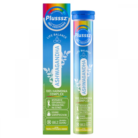 Plusssz Ashwagandha 100% Harmonia Complex, tabletki musujące