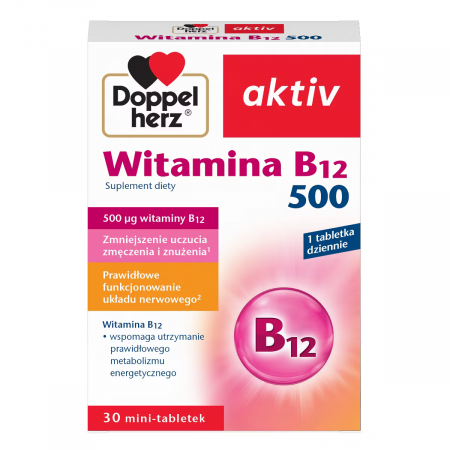 Doppelherz aktiv Witamina B12 500, 30 tabletek