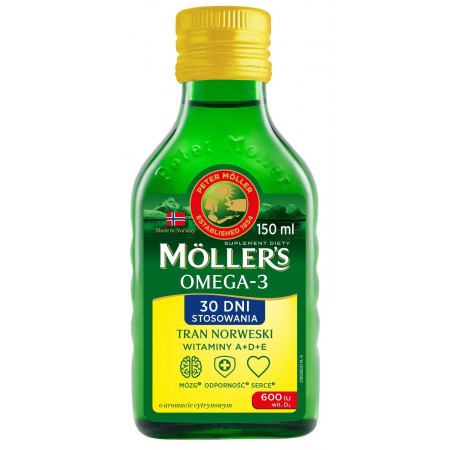 Mollers Omega-3 Tran Norweski aromat cytrynowy, 150 ml
