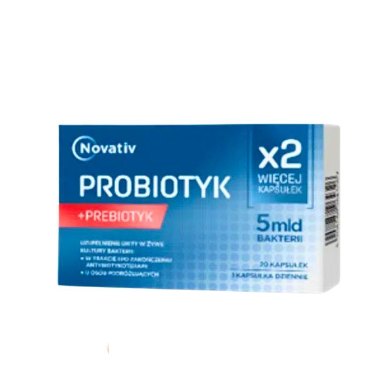 Novativ Probiotyk + Prebiotyk, 20 kapsułek Novativ Probiotyk + Prebiotyk, 20 kapsułek