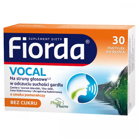 Fiorda Vocal, pastylki o smaku pomarańczowym, 30 szt.