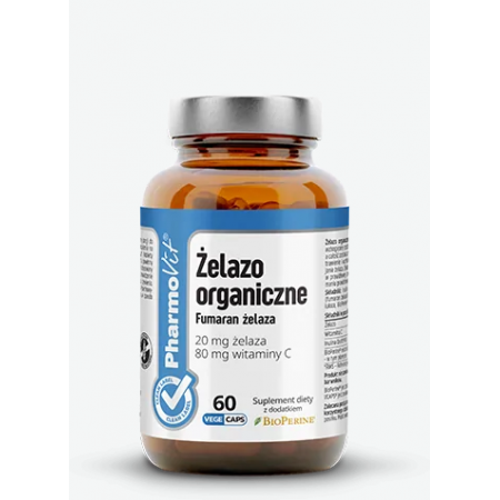 Pharmovit Żelazo Organiczne Fumaran Żelaza clean label kapsułki