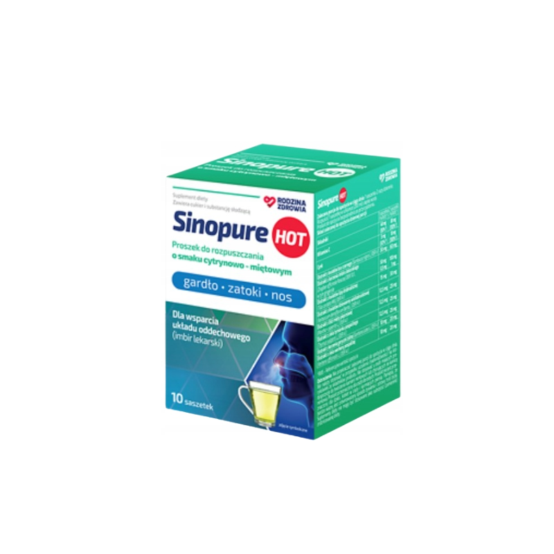 Rodzina Zdrowia Sinopure Hot o smaku cytrynowo-miętowym proszek Rodzina Zdrowia Sinopure Hot o smaku cytrynowo-miętowym proszek do rozpuszczenia - 10 sasz.