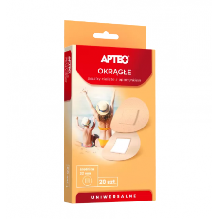 Apteo Plastry z opatrunkiem okrągłe cieliste - - 20 szt.