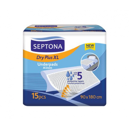 SEPTONA DRY PLUS Podkłady XL o wymiarach 180x90 cm - - 15 szt.