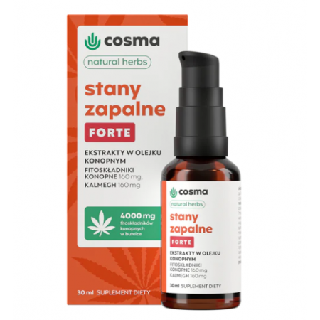 Cosma Cannabis Stany Zapalne Med CBD CBG olejek - 15 ml (but.z