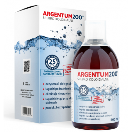 Aura Herbals srebro koloidalne 25 ppm, Argentum 200, tonik 500