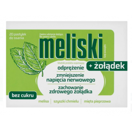 Meliski + Żołądek pastylki do ssania - 20 pastyl.