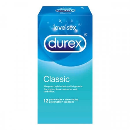 Durex Classic prezerwatywy ze środkiem nawilżającym 12 szt.