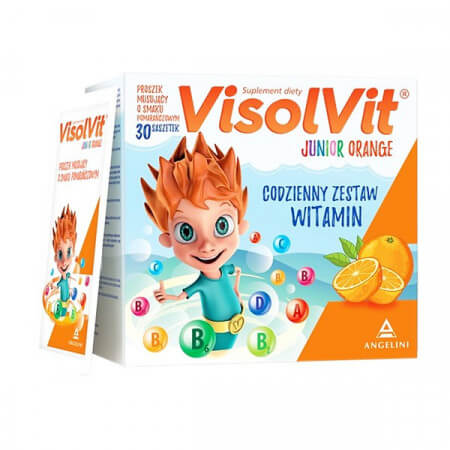 Visolvit Junior Orange 30 saszetek z proszkiem musującym