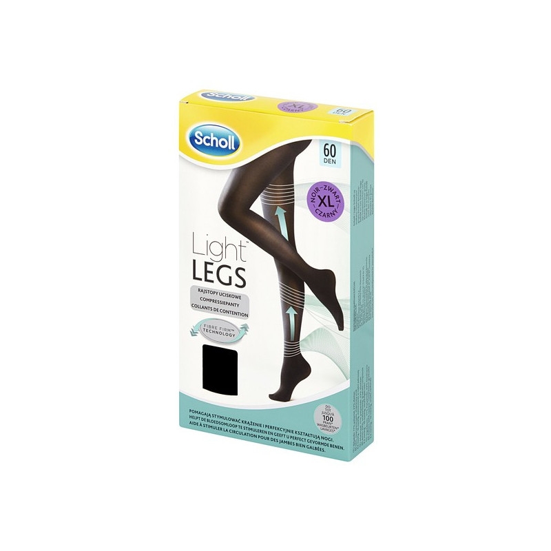SCHOLL rajstopy uciskowe, czarne, Light Legs, XL