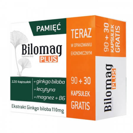 Bilomag Plus, opakowanie promocyjne, 90+30 kapsułek