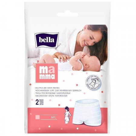 Majtki poporodowe, wielorazowe, BELLA MAMMA, M/L, 2 sztuki