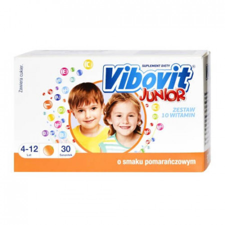 Vibovit Junior, 30 saszetek, smak pomarańczowy